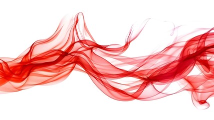 White background with one line wave of Flying Red Silk 