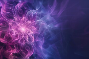 Wall Mural - Abstract Purple and Pink Smoke Flower on Dark Background for Digital Art and Design Projects