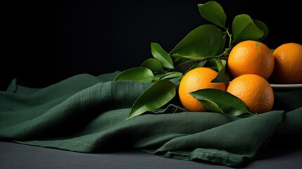 Canvas Print - tangerines with leaves