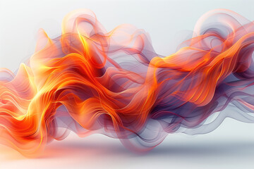 Wall Mural - Fire abstract waves on white background