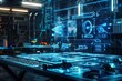 © Asaad - A cyber heist in progress with holographic blueprints and digital tools