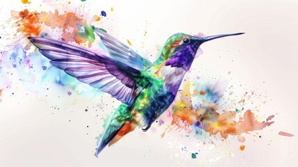 Watercolor Hummingbird