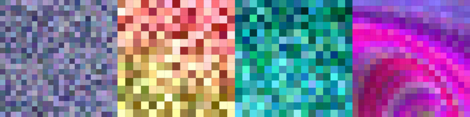 Poster - Abstract square mosaic pattern background set