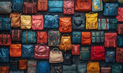 Wall Mural - Pattern of multi-colored bags