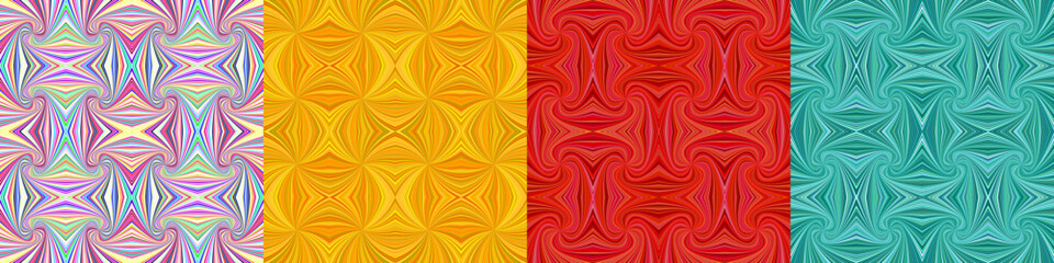 Aufkleber - Abstract seamless curved stripe pattern set