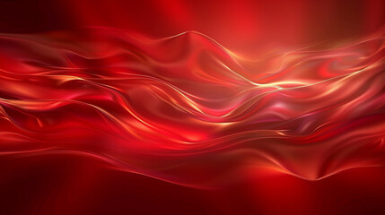 Poster - A red and gold wave of fabric with a red background