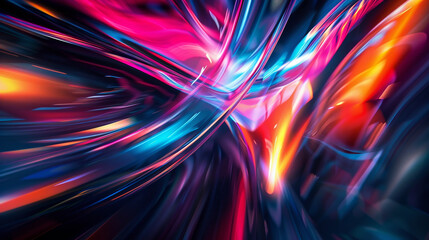 Poster - A colorful abstract painting with a lot of different colors and shapes