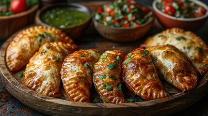 Wall Mural - Delicious Golden Brown Empanadas