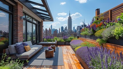 Rooftop Garden with City View