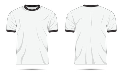 Wall Mural - White casual t-shirt mockup front and back view
