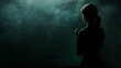© Natali08 - Woman silhouette on chalkboard background.