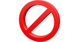 © Enes - ban symbol 3d render isolated,red Forbidden icon 3d render isolated, obstacle symbol isolated