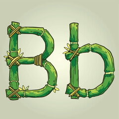 Bamboo Stick Alphabet Letter B