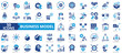 © Uniconlabs - Business model icon collection set. Containing innovation, target customer, strategy, policy, process icon. Simple flat vector.