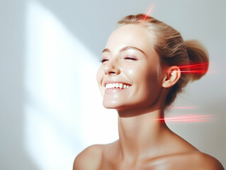 laser treatment, laser epilation and cosmetology, ultrasound face treatment in medical spa center, d