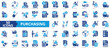 © Uniconlabs - Purchasing icon collection set. Containing order, plan, supply chain, supplier, delivery, negotiation, agreement icon. Simple flat vector illustration.