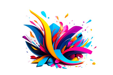 Poster - Abstract Colorful Shapes on White Background