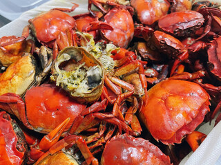 Canvas Print - crab cooked with seafood