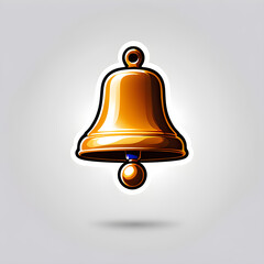 Ringing bell logo icon on white background, Generative AI