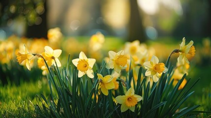 Canvas Print - daffodils in bloom