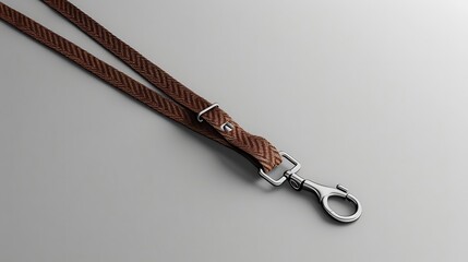 Brown Lanyard With Metal Clip Mockup - Realistic 3D Render