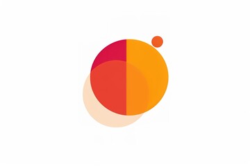Poster - Logo with the text vector, white background, simple shapes, red orange yellow gradient, vector logo  