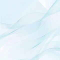 Poster - vector background with a light blue gradient and simple wave lines, white color palette, minimalistic  