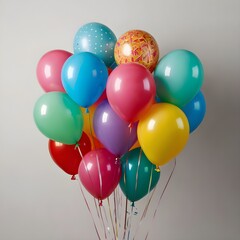 Colorful balloon decorated for birthday party Generative AI 