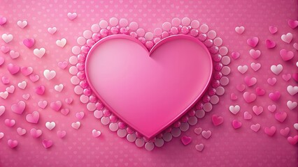 Poster - Pink background with a Valentine heart , romantic, love, symbol, holiday, celebration, pink, backdrop, vibrant, cute