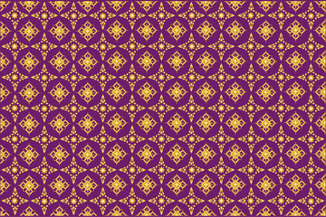 Wall Mural - Elegant abstract gradient purple background with golden Thai pattern