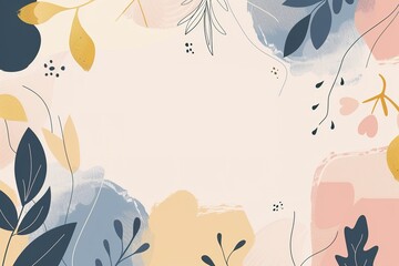 Poster - abstract background with pastel tones, simple shapes and lines, style, soft pink beige cream and blue earthy colors, simple shapes, flat vector