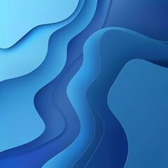 Poster - Blue background with a smooth gradient and glowing abstract shapes in a minimalist style