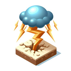 thundercloud with isometric style