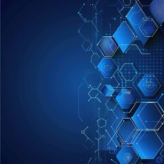 Poster - A blue background with a lot of hexagons and squares