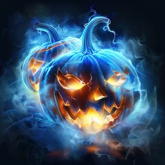 halloween pumpkin horror holiday scary lantern jack orange dark autumn fear evil black night ghost background