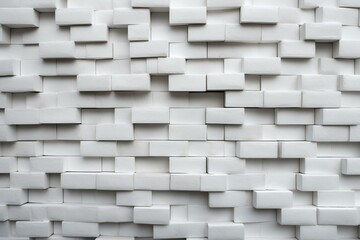 Aufkleber - Modern abstract white 3d wall with geometric cube designs for backgrounds