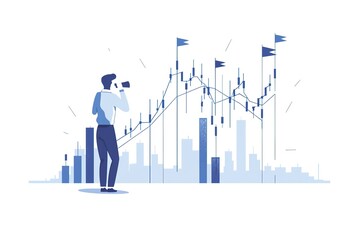Poster - Flat illustration of people building an AI model, simple shapes and lines, minimalistic style, light pastel colors, shades of pink beige cream grey,