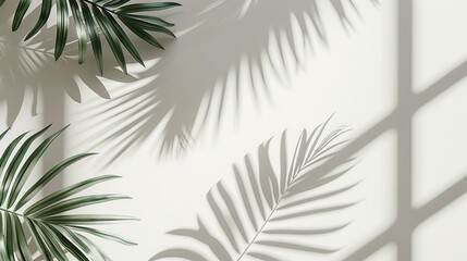 Sticker - Palm Leaves Shadows on White Wall