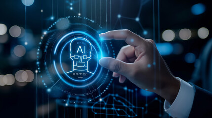 Poster - Person pressing ai button