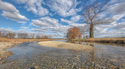 Wall Mural - river in winter