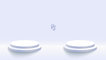 Wall Mural - duel product comparison versus banner with 3d podium stand