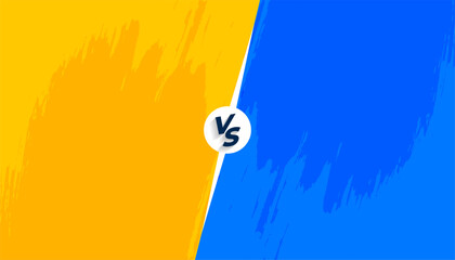 Wall Mural - yellow and blue versus duel tournament banner with brush stroke effect