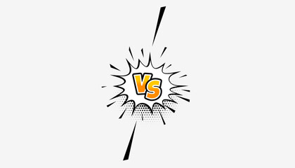 Wall Mural - comic style duel conflict versus vs banner design