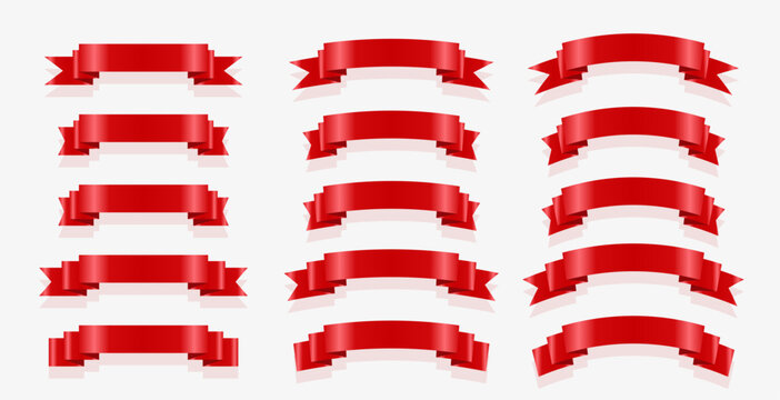 set of realistic red tape element banner for xmas decor