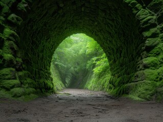 Sticker - Lush green forest tunnel