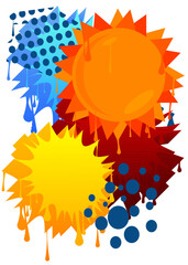 Wall Mural - Summer Sun graffiti. Abstract modern street art decoration performed in urban painting style.