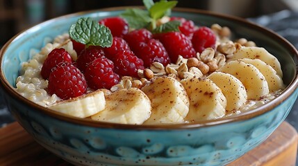 Wall Mural - **A bowl of quinoa porridge with fruit