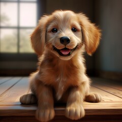 Poster - golden retriever puppies