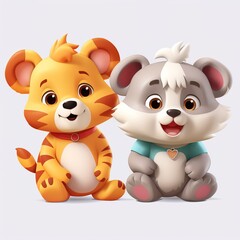 Sticker - teddy bears with heart