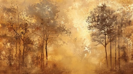 Wall Mural - mist in the forest